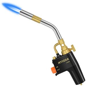 High Intensity Propane Torch Head, GJ-8000 Trigger Start Mapp Gas Torch Map Gas Torch Kit with Self Ignition, Pencil Flame Welding Torch Fuel by MAPP, MAP/PRO, Propane torch Kit（CSA Certified)