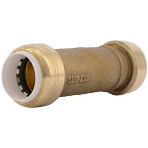 SharkBite 3/4 Inch PVC Slip Coupling, Push to Connect Brass Plumbing Fitting, PEX Pipe, Copper, CPVC, PE-RT, HDPE, UIP3016A