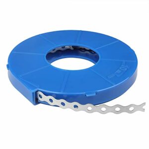 30ft Perforated Metal Hanger Straps,Steel Hanger, ⅝ inches Width, 0.7 mm Thickness, Max Load 110 lb (50 Kg) Hole Strap, Tube Strap Tension Clips Pipe Strap Clamp for Pipe Fixing