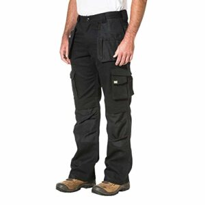Caterpillar Men's Trademark Work Pants Built from Tough Canvas Fabric with Cargo Space, Classic Fit, Black, 38W x 30L